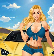 How to draw a sexy blonde girl with supercar in just 10 easy steps