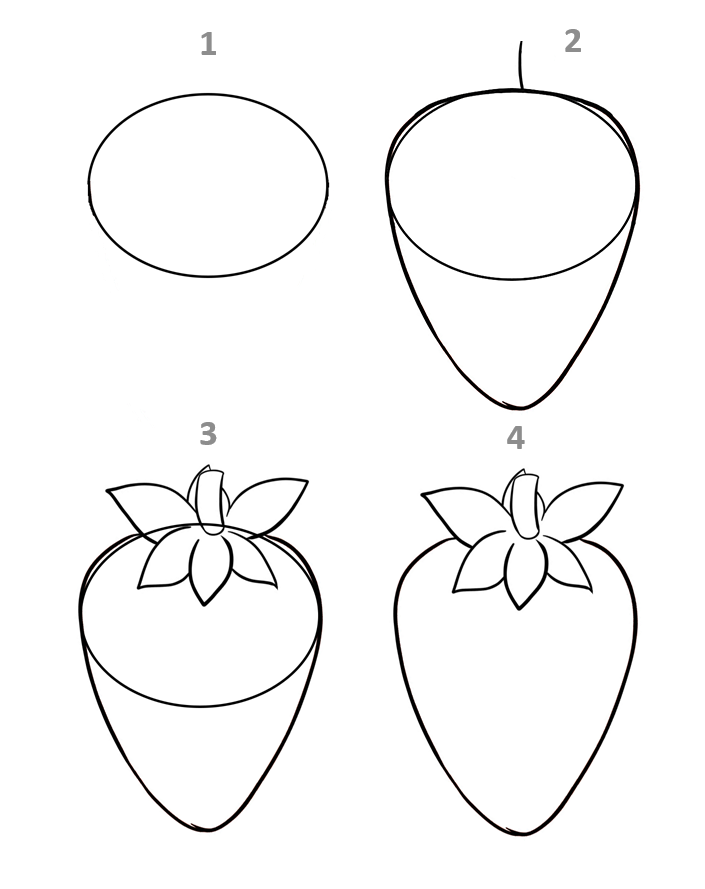 How to draw a cute wallpaper with strawberries - Image 1