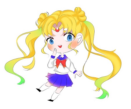 Draw a chibi sailormoon in 7 quick steps