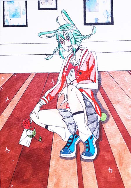 draw a cool rabbit, cute anime girl
