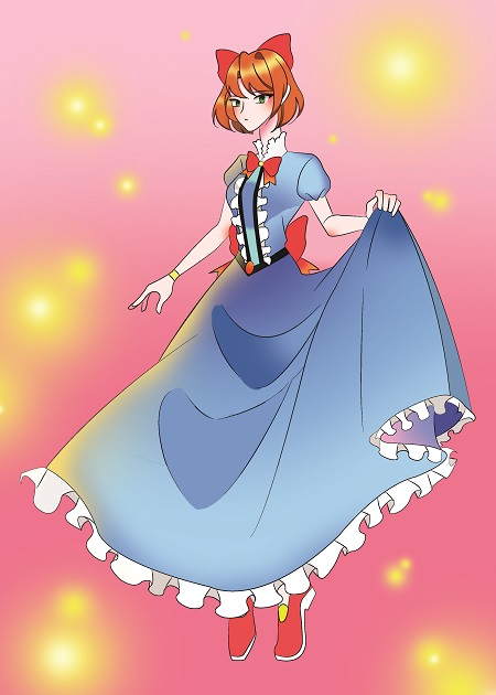 cute anime girl, Western classic dress