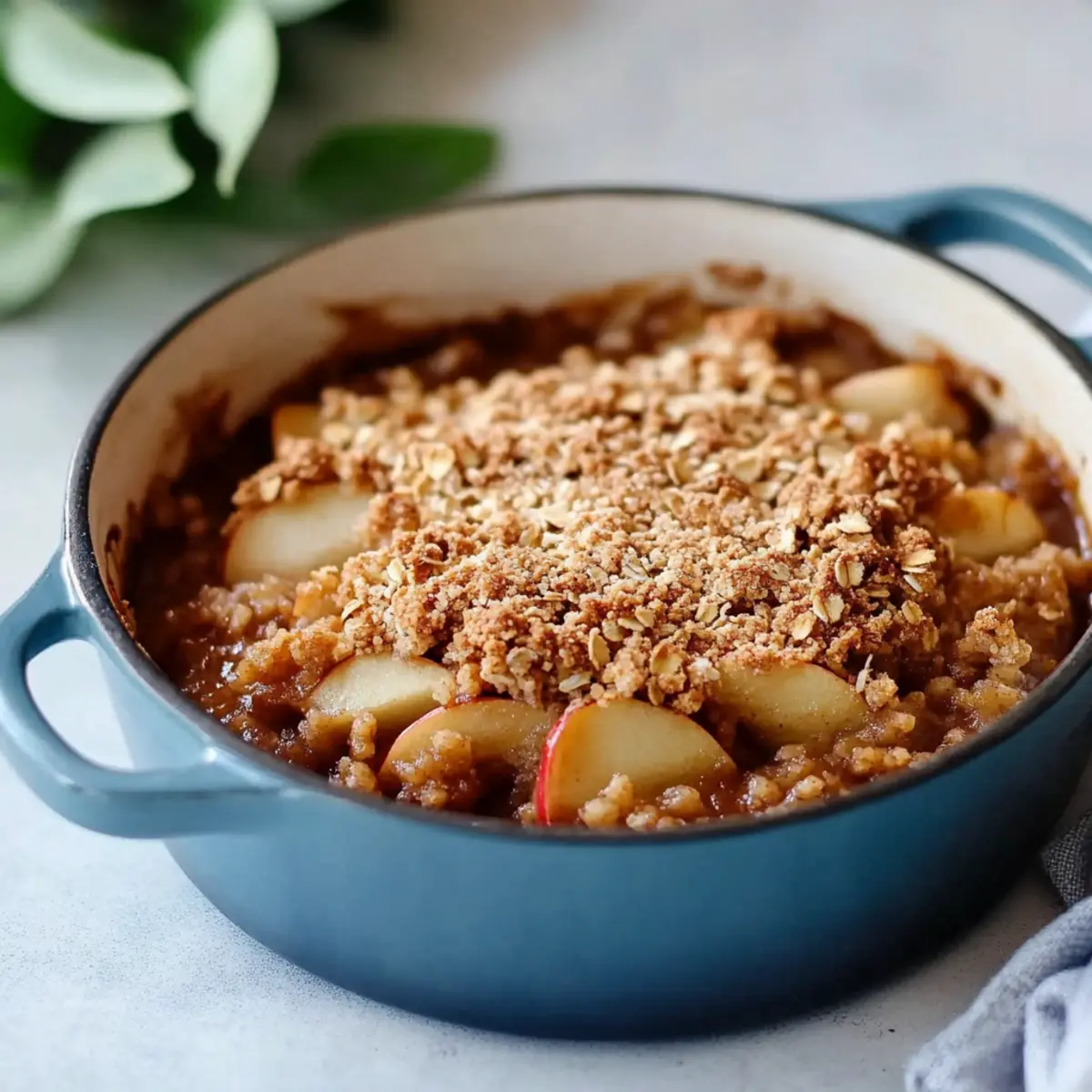 Amazing Dutch Oven Oat Apple Crisp