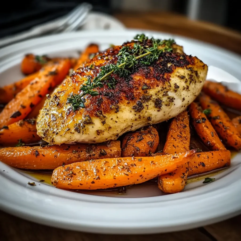 Home 49 Honey Dijon Baked Chicken with Roasted Carrots | easy fall dinner