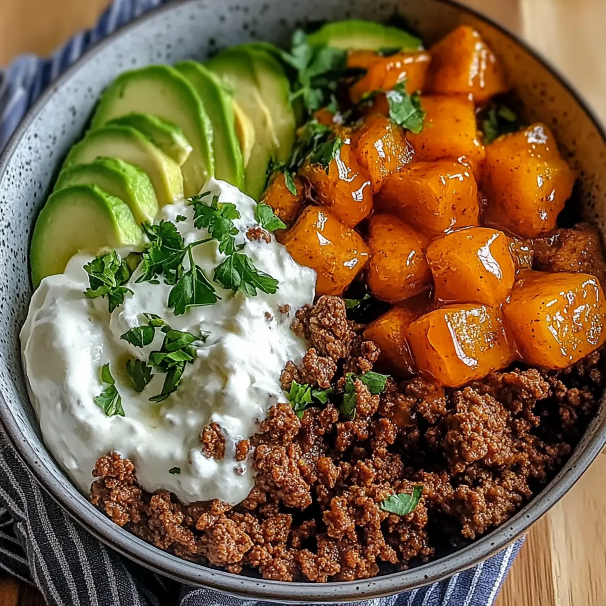 Quick Ground Beef Hot Honey Bowl
