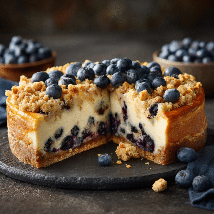Blueberry Crumble Cheesecake - Creamy, Crunchy, and Irresistible 11 u3929625643 Blueberry Crumble Cheesecake creamy baked cheesec f4585da4 73f1 4d46 b131 5d889f138a86 1
