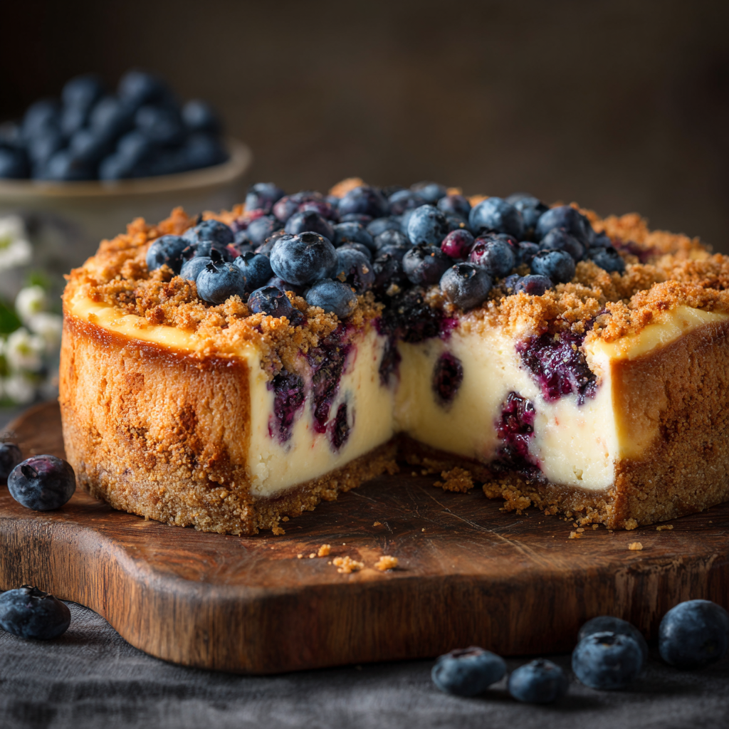 Blueberry Crumble Cheesecake – Creamy, Crunchy, and Irresistible 3 u3929625643 Blueberry Crumble Cheesecake creamy baked cheesec f4585da4 73f1 4d46 b131 5d889f138a86 3