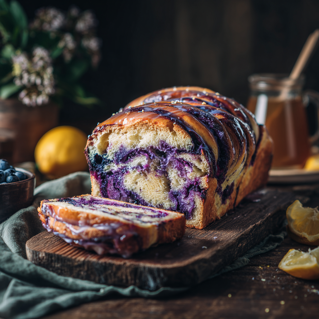 Blueberry Lemon Sourdough Babka – Soft, Swirled, and Bursting with Flavor 3 u3929625643 Blueberry Lemon Sourdough Babka sliced on a rusti 07540c22 4c76 4330 a2ba c75703ed1073 3