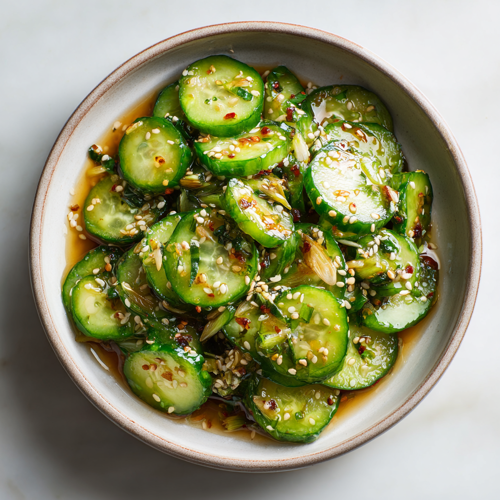 u3929625643 Easy Asian Cucumber Salad in a shallow ceramic bo 4213553f 51ba 468e 9800 acc8848b6088 0
