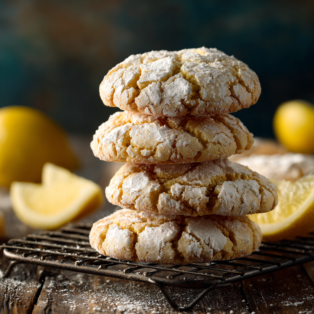 u3929625643 Lemon crinkle cookies stacked on cooling rack pow 1e22ea86 4a1a 402b bc36 605364810845 3